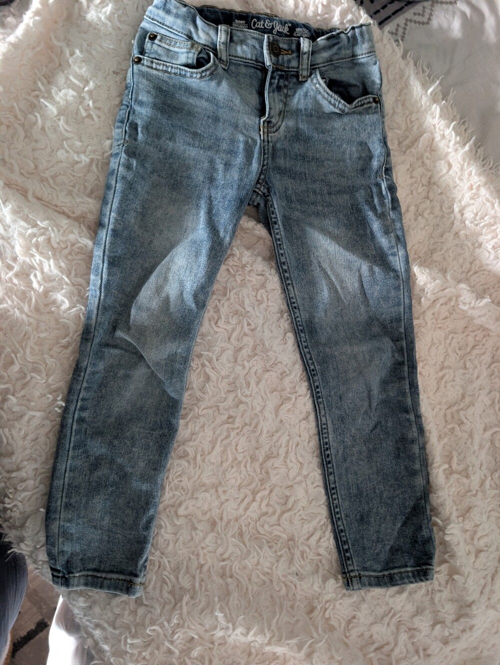 Cat & Jack Washed Light Blue Boy's Slim Straight Jeans